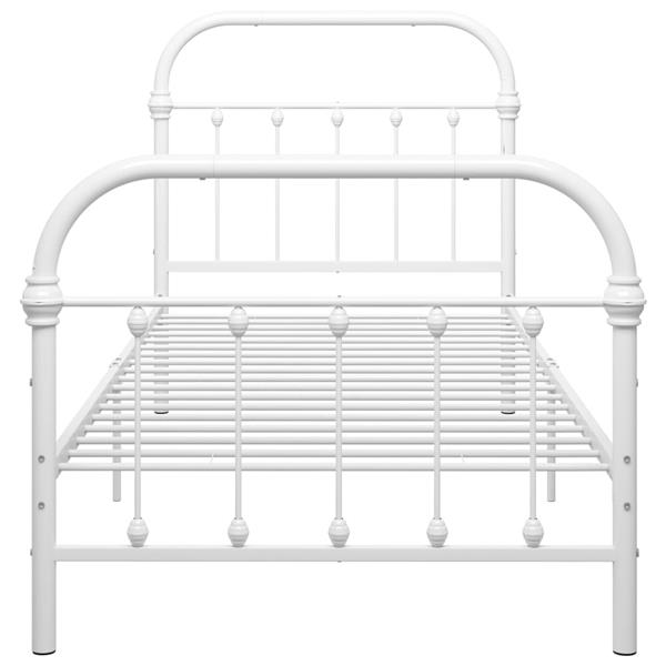 Grote foto vidaxl bedframe metaal wit 90x200 cm antiek en kunst stoelen en banken