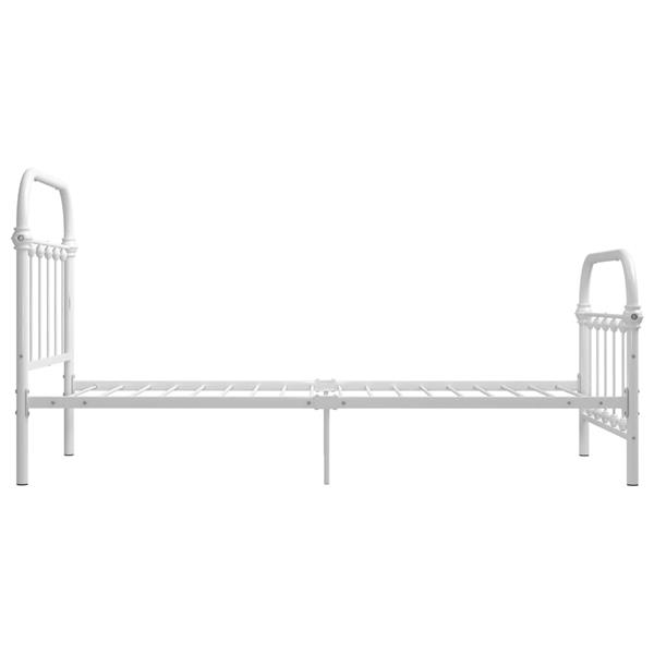 Grote foto vidaxl bedframe metaal wit 90x200 cm antiek en kunst stoelen en banken