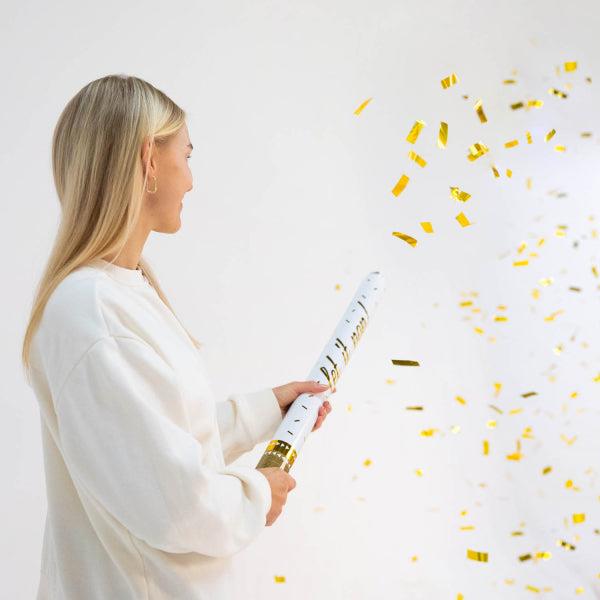 Grote foto confetti kanon goud folie 60 cm verzamelen overige verzamelingen