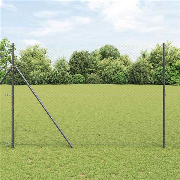 Grote foto vidaxl zeskantig hekwerk grijs 1.6 x 10 m staal tuin en terras hekken en schuttingen