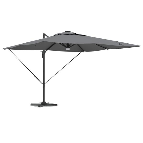 Grote foto vidaxl roma parasol antraciet 286 x 285 x 270 cm aluminium polyester tuin en terras overige tuin en terras