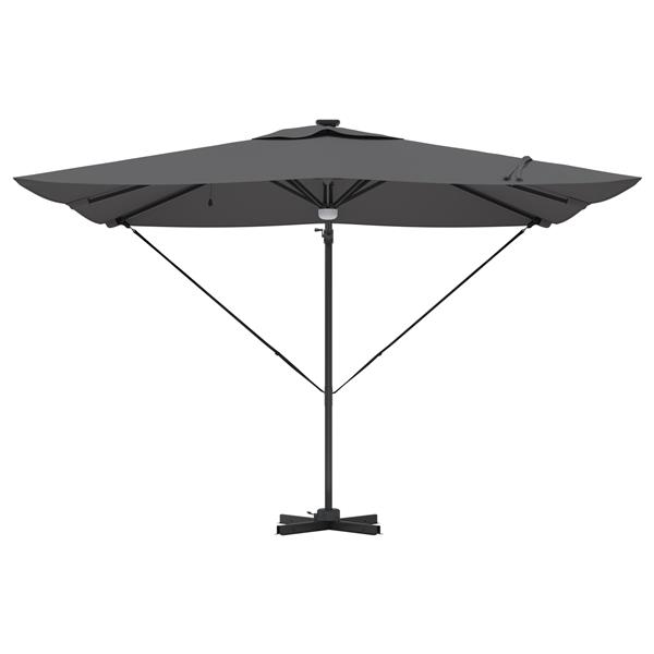 Grote foto vidaxl roma parasol antraciet 286 x 285 x 270 cm aluminium polyester tuin en terras overige tuin en terras