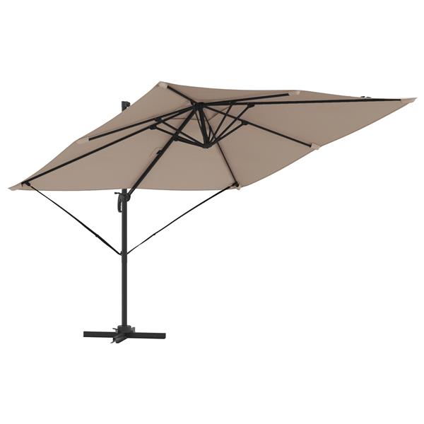 Grote foto vidaxl roma parasol taupe 286 x 285 x 265 cm polyester aluminium tuin en terras overige tuin en terras
