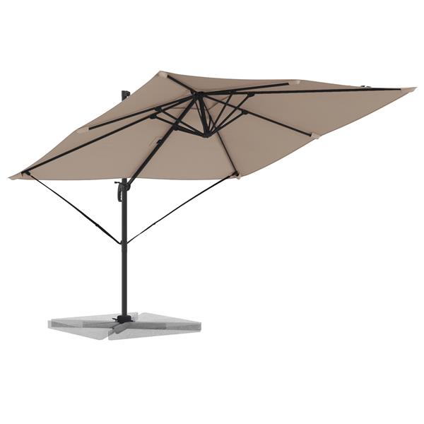 Grote foto vidaxl roma parasol taupe 286 x 285 x 265 cm polyester aluminium tuin en terras overige tuin en terras