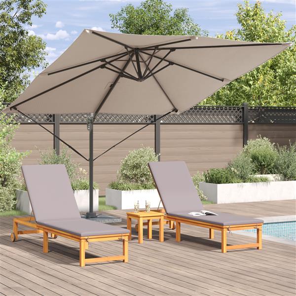 Grote foto vidaxl roma parasol taupe 286 x 285 x 265 cm polyester aluminium tuin en terras overige tuin en terras