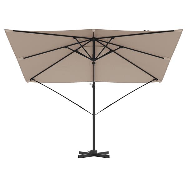Grote foto vidaxl roma parasol taupe 286 x 285 x 265 cm polyester aluminium tuin en terras overige tuin en terras