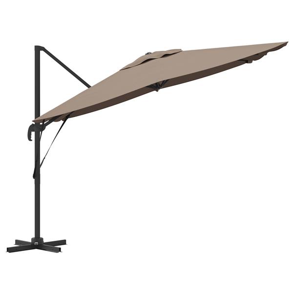 Grote foto vidaxl roma parasol taupe 286 x 285 x 265 cm polyester aluminium tuin en terras overige tuin en terras