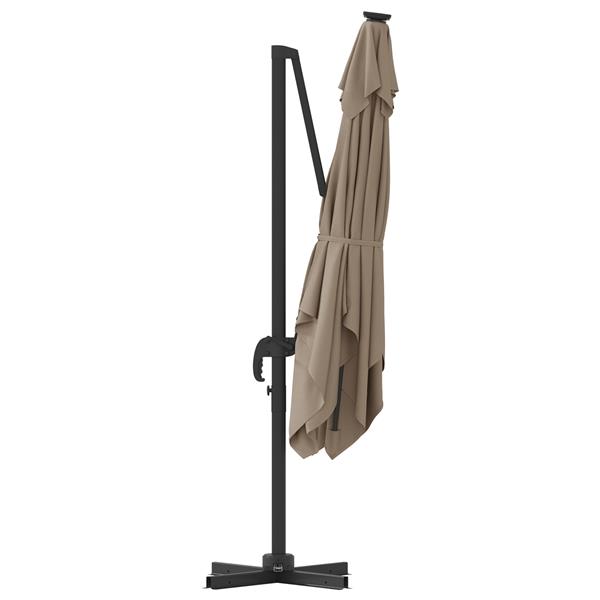 Grote foto vidaxl roma parasol taupe 286 x 285 x 265 cm polyester aluminium tuin en terras overige tuin en terras