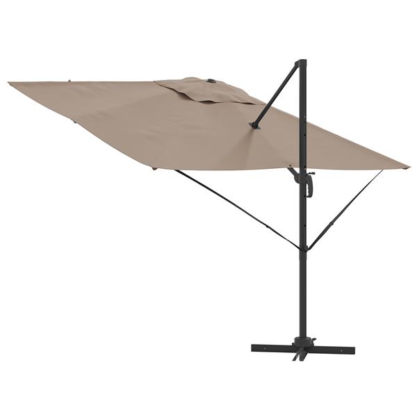 Grote foto vidaxl roma parasol taupe 286 x 285 x 265 cm polyester aluminium tuin en terras overige tuin en terras