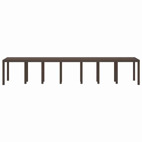 Grote foto vidaxl tuinstafel bruin 400 x 100 x 73 cm poly rattan tuin en terras tuinmeubelen