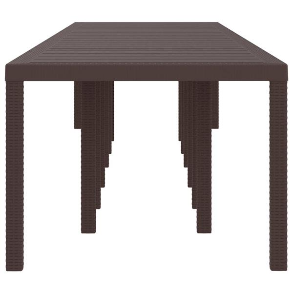 Grote foto vidaxl tuinstafel bruin 400 x 100 x 73 cm poly rattan tuin en terras tuinmeubelen
