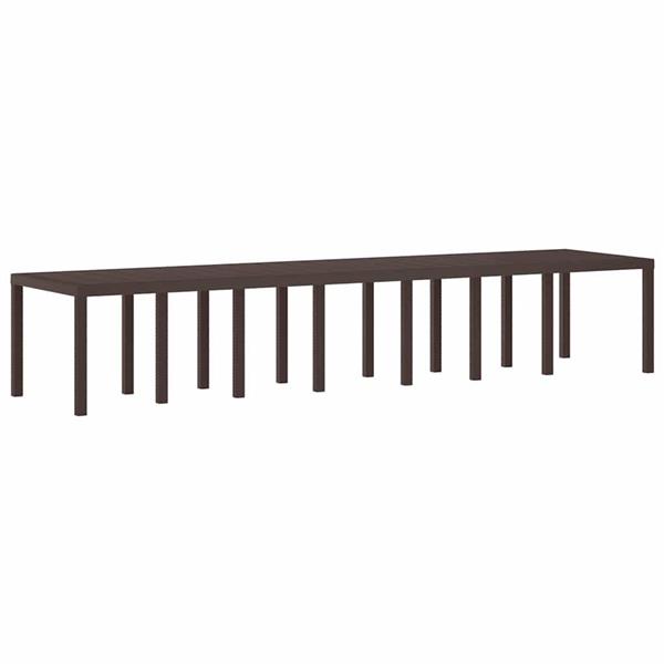 Grote foto vidaxl tuinstafel bruin 400 x 100 x 73 cm poly rattan tuin en terras tuinmeubelen