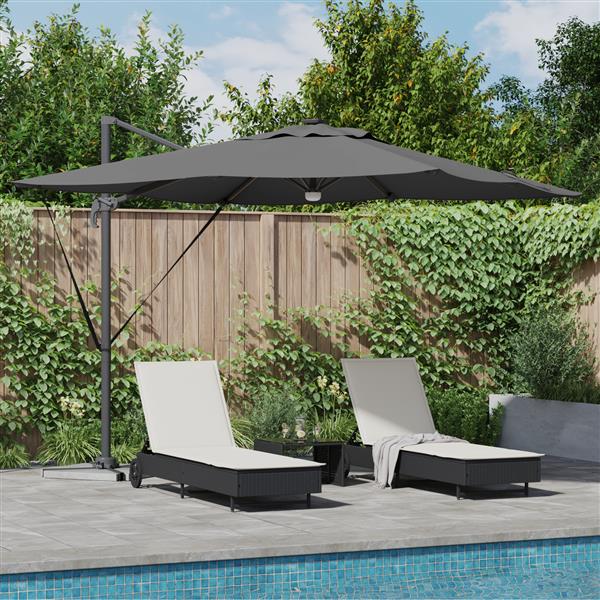 Grote foto vidaxl roma parasol antraciet 286 x 285 x 270 cm aluminium polyester tuin en terras overige tuin en terras