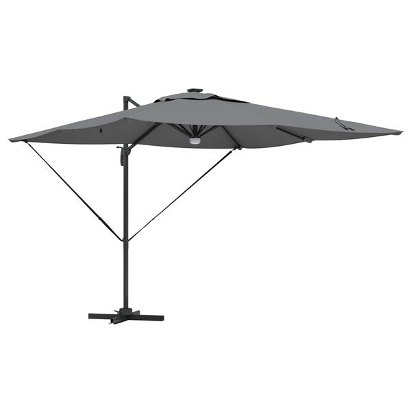 Grote foto vidaxl roma parasol antraciet 286 x 285 x 270 cm aluminium polyester tuin en terras overige tuin en terras