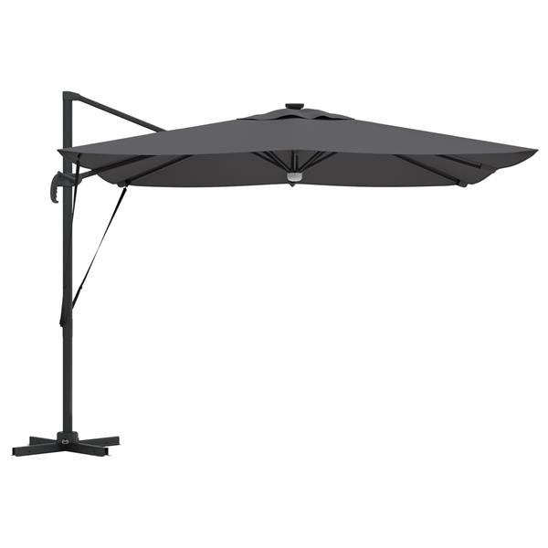 Grote foto vidaxl roma parasol antraciet 286 x 285 x 270 cm aluminium polyester tuin en terras overige tuin en terras