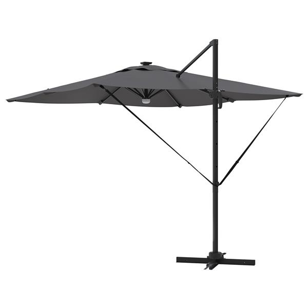 Grote foto vidaxl roma parasol antraciet 286 x 285 x 270 cm aluminium polyester tuin en terras overige tuin en terras