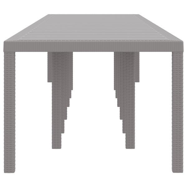 Grote foto vidaxl tuinstafel lichtgrijs 400 x 100 x 73 cm poly rattan tuin en terras tuinmeubelen