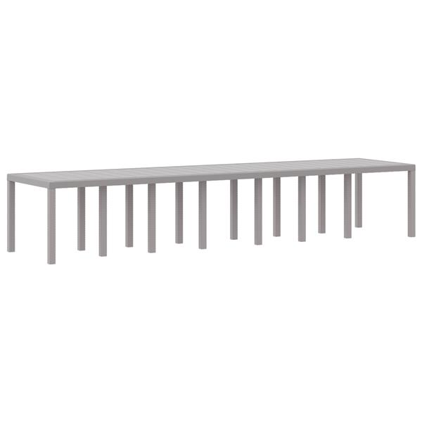 Grote foto vidaxl tuinstafel lichtgrijs 400 x 100 x 73 cm poly rattan tuin en terras tuinmeubelen