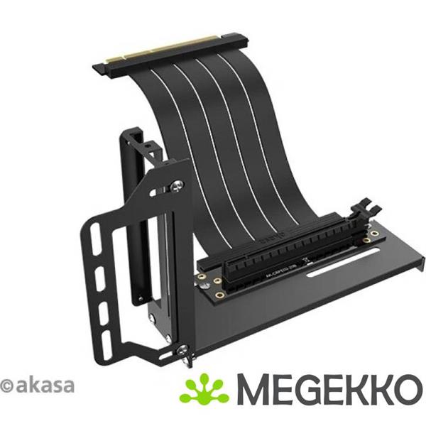 Grote foto akasa riser black pro vertical gpu holder premium pcie 3.0 riser cable 90 pcie 3.0 x16 female 1 computers en software behuizingen en kasten