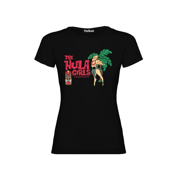 Grote foto pinrock hula girl. kleding dames overige kledingstukken