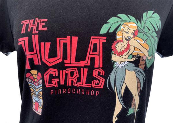 Grote foto pinrock hula girl. kleding dames overige kledingstukken