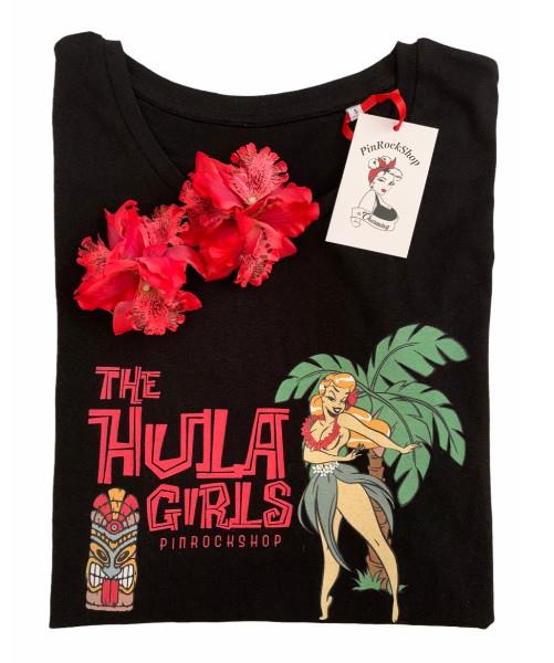 Grote foto pinrock hula girl. kleding dames overige kledingstukken