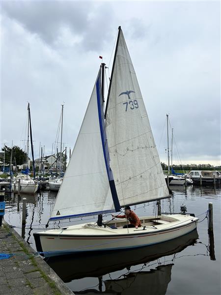 Grote foto zeilklare polyvalk met trailer en motor watersport en boten open zeilboten