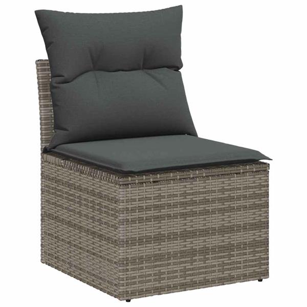 Grote foto vidaxl 4 delige tuinsofa set met kussens in zwart poly rattan tuin en terras tuinmeubelen