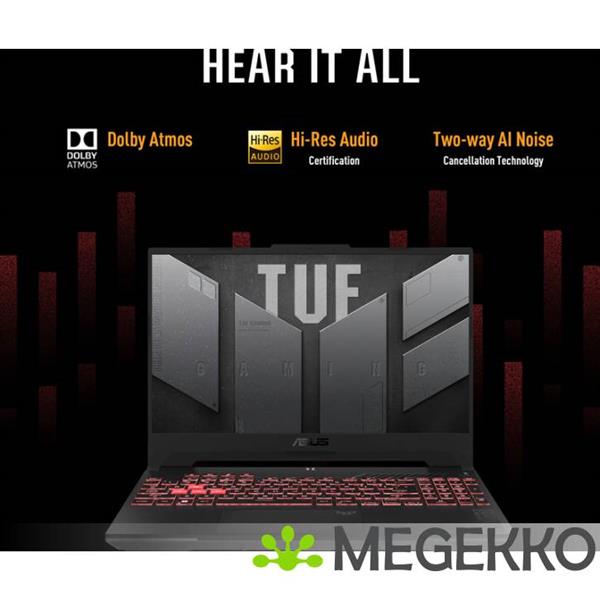 Grote foto asus tuf gaming f17 fa707nu hx135w 17.3 amd ryzen 5 rtx 4050 gaming laptop computers en software overige computers en software