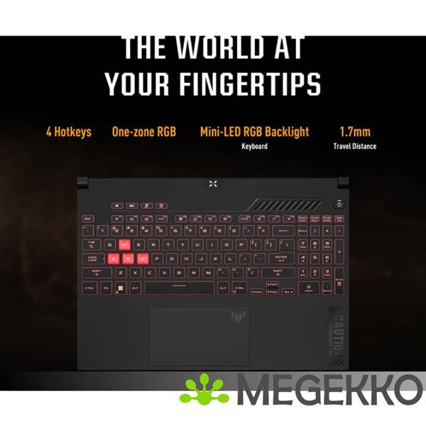 Grote foto asus tuf gaming f17 fa707nu hx135w 17.3 amd ryzen 5 rtx 4050 gaming laptop computers en software overige computers en software
