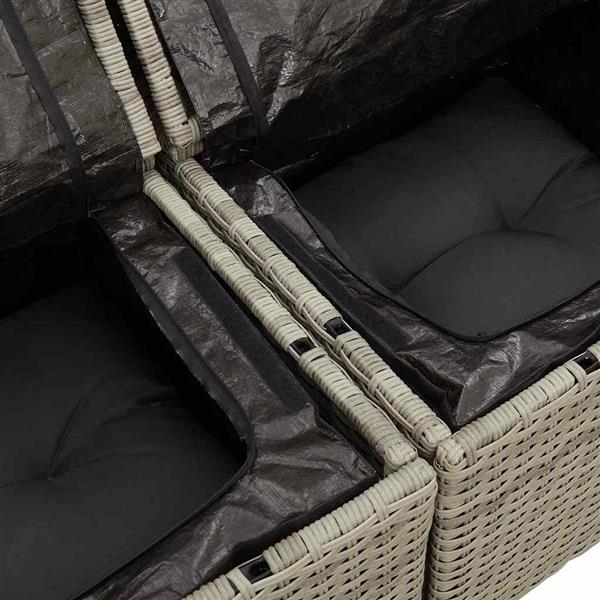 Grote foto vidaxl tuin sofa set 4 pcs lichtgrijs poly rattan poedergecoat staal tuin en terras tuinmeubelen