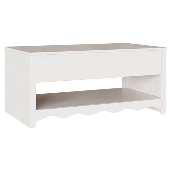 Grote foto vidaxl salontafel drammen wit 99 x 55 x 45 cm massief grenenhout huis en inrichting eettafels