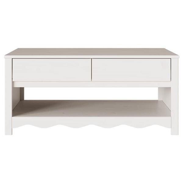 Grote foto vidaxl salontafel with drawer wit 99 x 55 x 45 cm massief grenenhout huis en inrichting eettafels