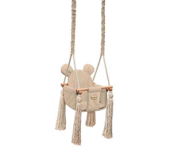 Grote foto babyschommel beige met veiligheidsgordels deur kozijn 2m kinderen en baby overige