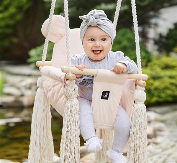 Grote foto babyschommel roze met veiligheidsgordels deur kozijn 2m kinderen en baby overige