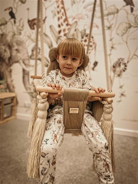Grote foto babyschommel beige met veiligheidsgordels deur kozijn 2m kinderen en baby overige