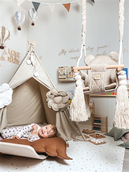 Grote foto babyschommel beige met veiligheidsgordels deur kozijn 2m kinderen en baby overige