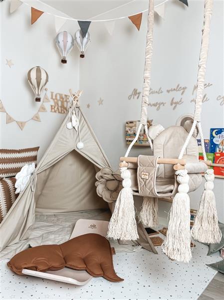 Grote foto babyschommel beige met veiligheidsgordels deur kozijn 2m kinderen en baby overige
