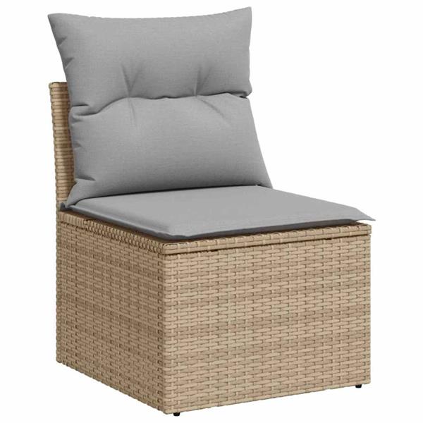 Grote foto vidaxl tuin sofa set met kussen met opslag 5 pcs beige lichtgrijs tuin en terras tuinmeubelen