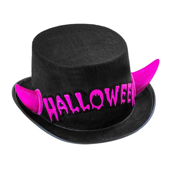 Grote foto halloween hoge hoed zwart roze duivel verzamelen overige verzamelingen