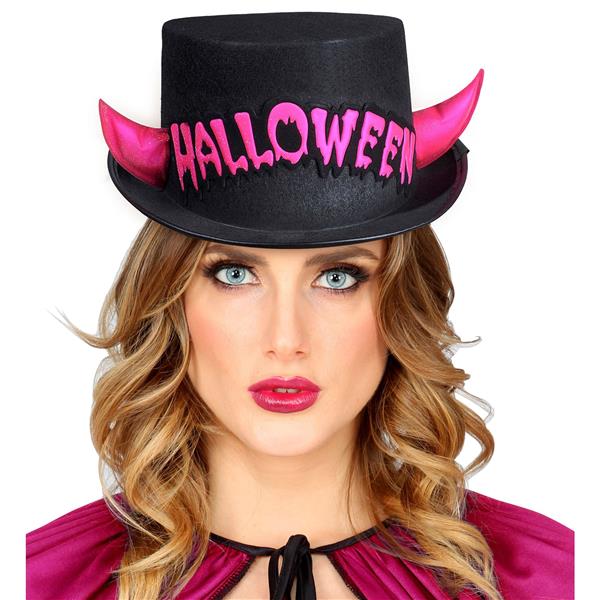Grote foto halloween hoge hoed zwart roze duivel verzamelen overige verzamelingen