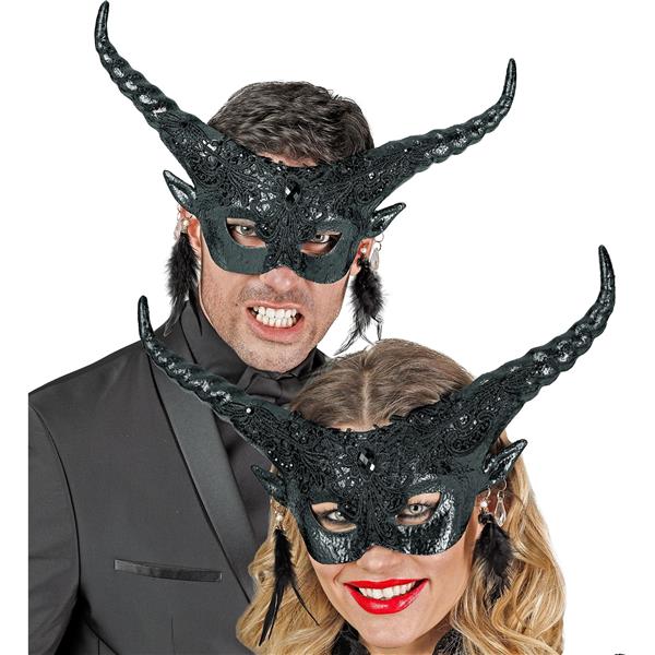 Grote foto halloween oogmasker zwart duivel verzamelen overige verzamelingen