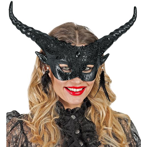Grote foto halloween oogmasker zwart duivel verzamelen overige verzamelingen