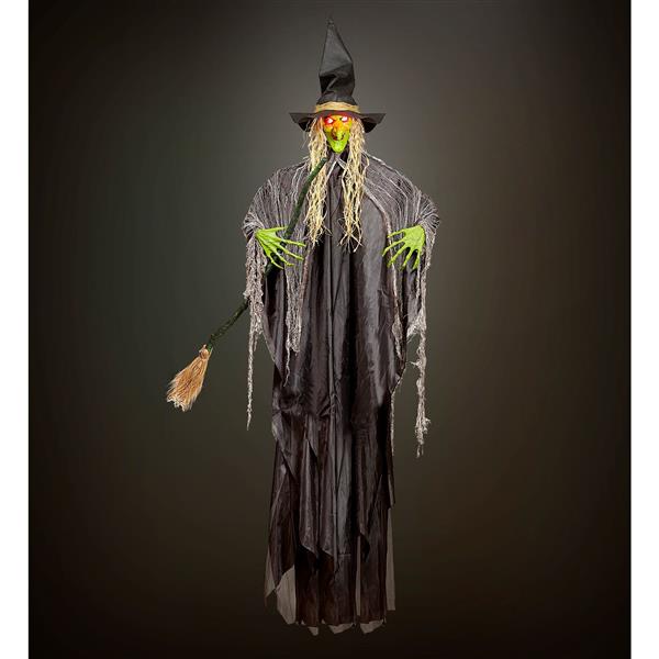 Grote foto halloween hangdecoratie heks met licht en geluid 2 4m verzamelen overige verzamelingen