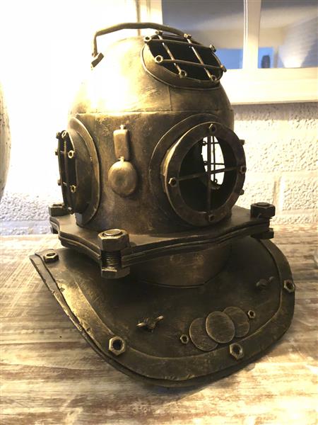 Grote foto nautistische brass messing look duikhelm xl prachtig tuin en terras tuindecoratie