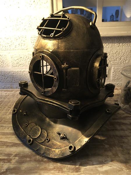 Grote foto nautistische brass messing look duikhelm xl prachtig tuin en terras tuindecoratie