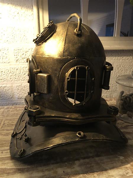 Grote foto nautistische brass messing look duikhelm xl prachtig tuin en terras tuindecoratie