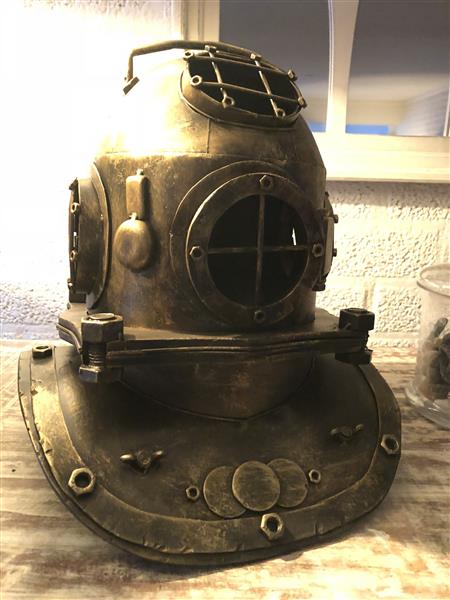 Grote foto nautistische brass messing look duikhelm xl prachtig tuin en terras tuindecoratie