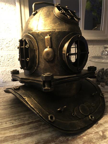 Grote foto nautistische brass messing look duikhelm xl prachtig tuin en terras tuindecoratie