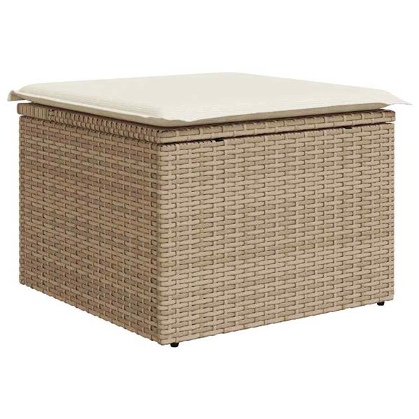 Grote foto vidaxl tuin sofa set met kussen met opslag 4 pcs beige cr me tuin en terras tuinmeubelen